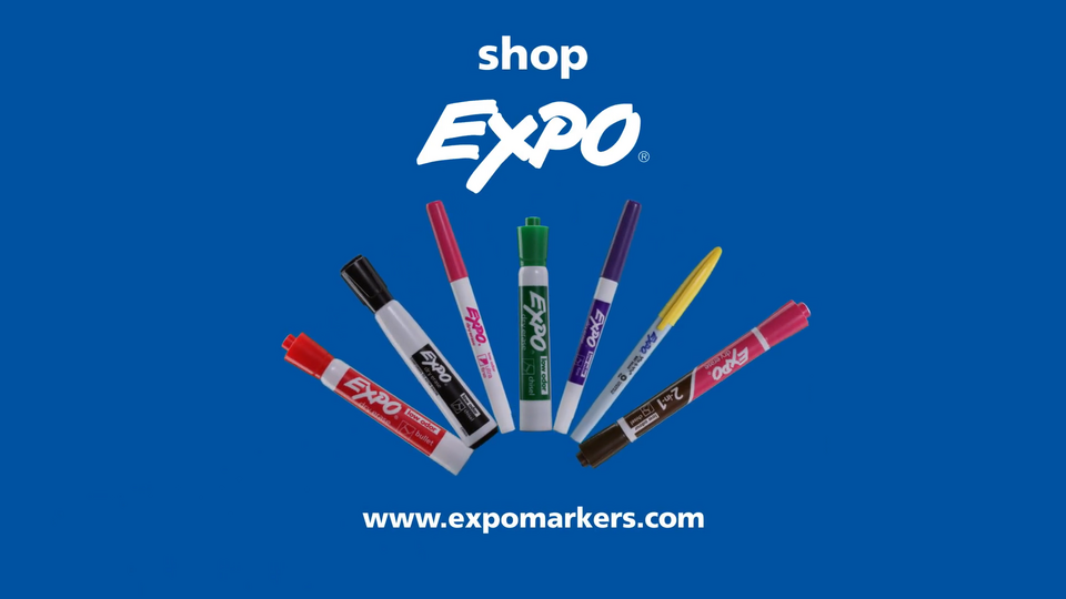 Expo 1944728 Magnetic Dry Erase Marker, Chisel Tip, Assorted, 4/Pack