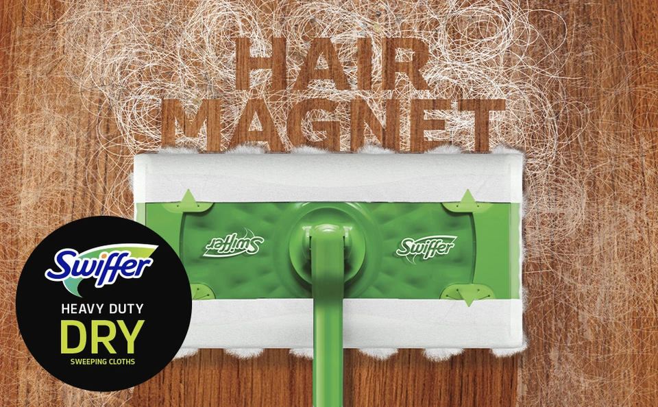 Hair magnet. Swiffer Heavy Duty Dry Sweeping Cloths