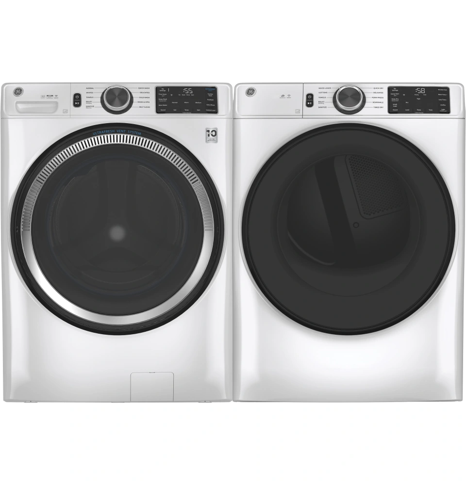 GE® 4.8 Cu. Ft. White Smart Front Load Washer with UltraFresh Vent