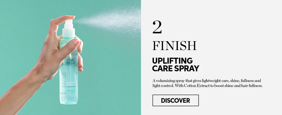Uplifting care spray for shine, fullness, and light control