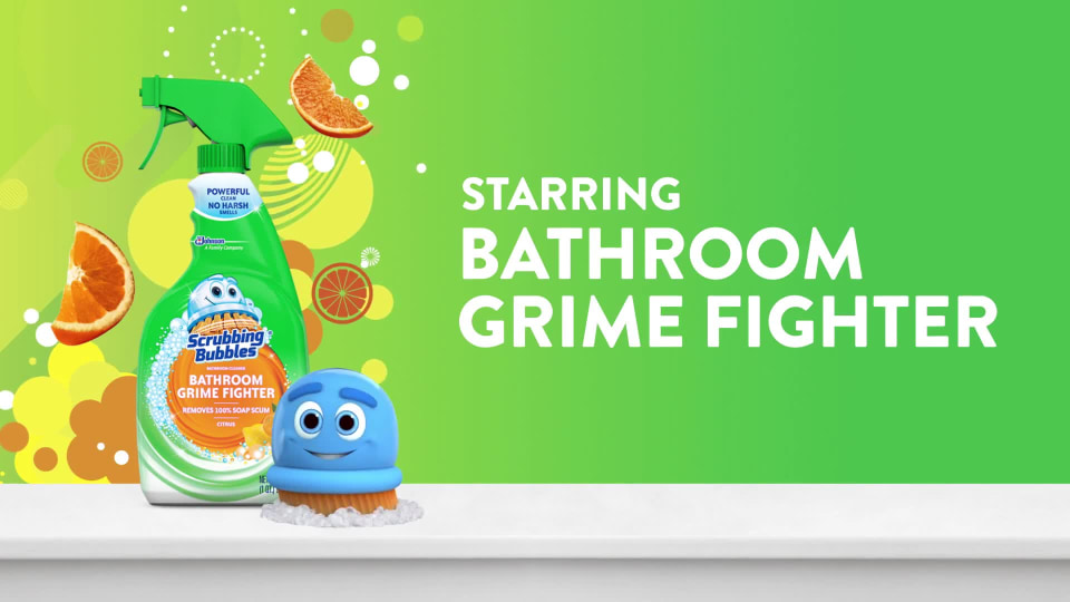 Scrubbing Bubbles Disinfectant Bathroom Grime Fighter Spray, Citrus, 32