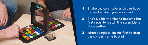 Rubik's Race, Ace Edition Classic Fast-Paced Puzzle Strategy Sequence Two  Player Board Game, for Kids & Adults Ages 8 and up  Exclusive