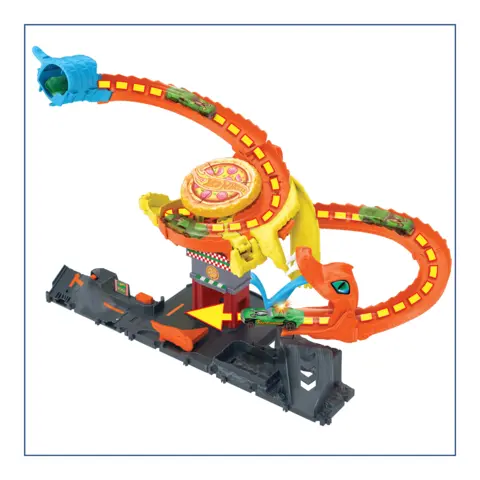 Hot Wheels City Track Set Pizza Slam Cobra Attack Playset with