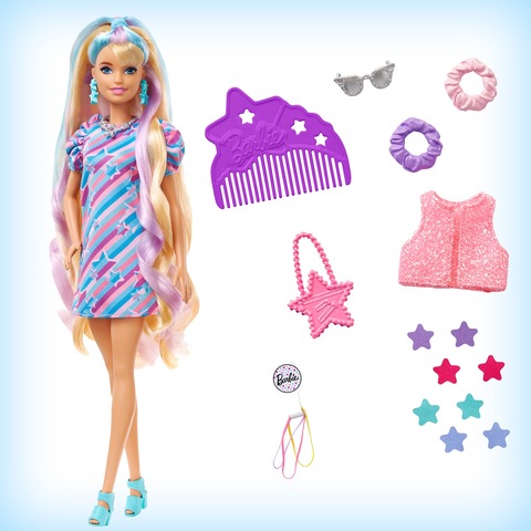 Grappig Vlak maaien Barbie Pop met Eindeloos Lang Haar | HCM89 | MATTEL