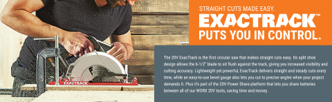 Worx 20v 6-1/2in Circular Saw ExacTrack Kit WX530L from Worx