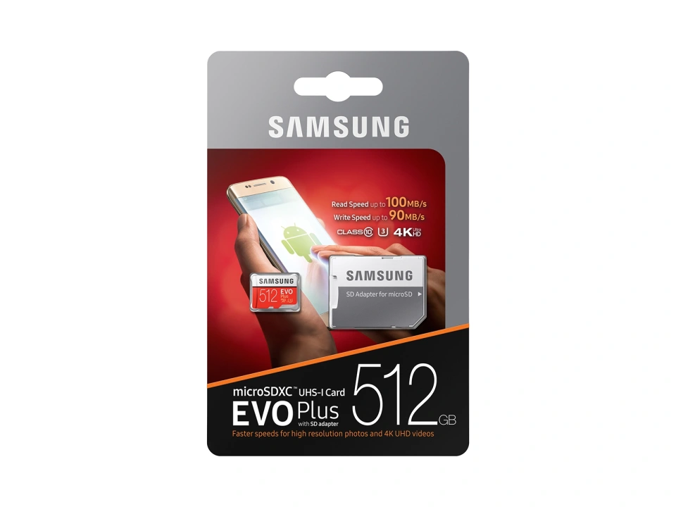 Samsung 512GB EVO Plus MicroSDXC Memory Card with Fast Read/Write