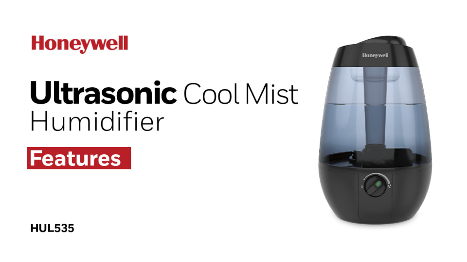 thumbnail video image 2 of Honeywell Cool Mist Humidifier, 200 sq ft, Black, HUL535B, 2 of 14
