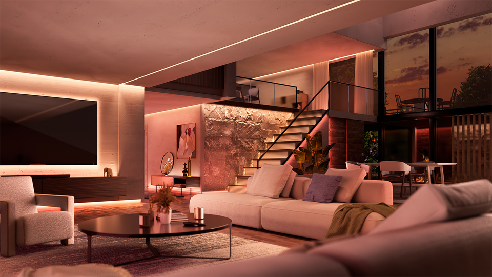 thumbnail video image 2 of Philips Hue 10ft RGBIC Smart LED Solo Lightstrip, 2 of 9