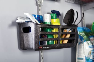 Rubbermaid FastTrack Rail Large Shelf Organization System, Holds up to 50  Pounds, Ideal for Cleaning Products, Garden Supplies, Laundry Products