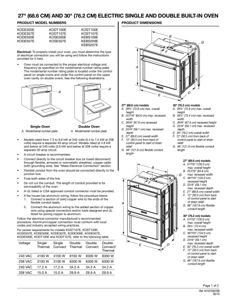 Kitchenaid Combination Wall Oven Manual