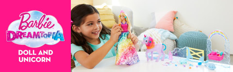 Barbie Rainbow Potty Unicorn Playset Doll with Unicorn Nurturing Playset