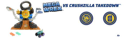 Epic Hot Wheels Monster Trucks Arena Smashers, Mega Wrex VS Crushzilla  Takedown, Defeat The Gorilla 