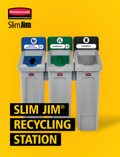 Rubbermaid - SLIM JIM Recycling Station 4-Stream  Landfill/Paper/Plastic/Cans Bin/Can/Kit/Station, 23 Gal - 38583167 - MSC  Industrial Supply