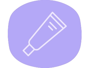 Tube of ointment icon on lavendar rounded rectangle background