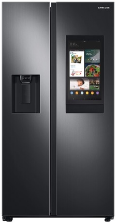 22 cu. ft. Counter Depth Side-by-Side Refrigerator with Touch Screen Family Hub&#8482; in Black Stainless Steel
