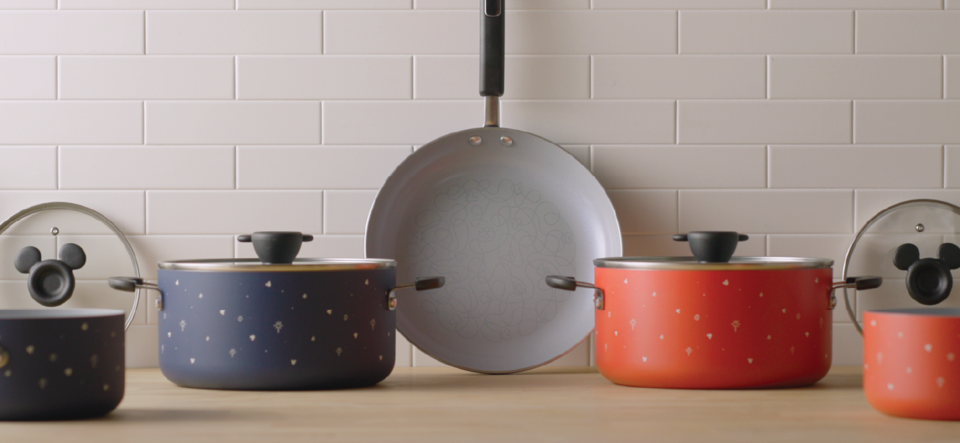 thumbnail video image 2 of Farberware Disney Bon Voyage 11 Inch Ceramic Nonstick Frying Pan, Dishwasher Safe, Red, 2 of 13