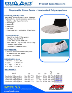 PRO-SAFE - Shoe Cover: Polypropylene, Blue - 89530125 - MSC Industrial  Supply