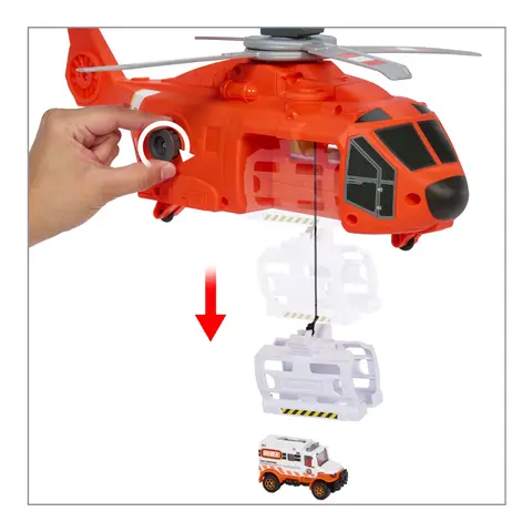 Matchbox Action Drivers Rescue Helicopter,16-In Large-Scale Helicopter with  1:64 Scale Die-Cast Toy Ambulance - Walmart.com