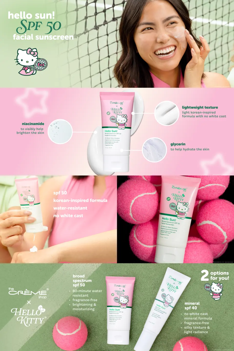 The Creme Shop Hello Kitty SPF 50 Sunscreen no white Cast