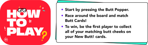  I Need a New Butt, The Game, Based on the Book with Butt Popper  and Butt Cheek Tiles Fun Game for Family Game Night, For Kids Ages 5 and Up  