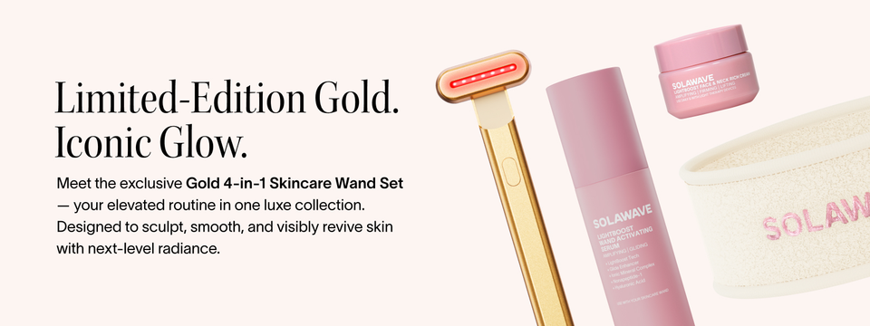 Limited-Edition Gold 4-in-1 Skincare Wand set with serum and headband