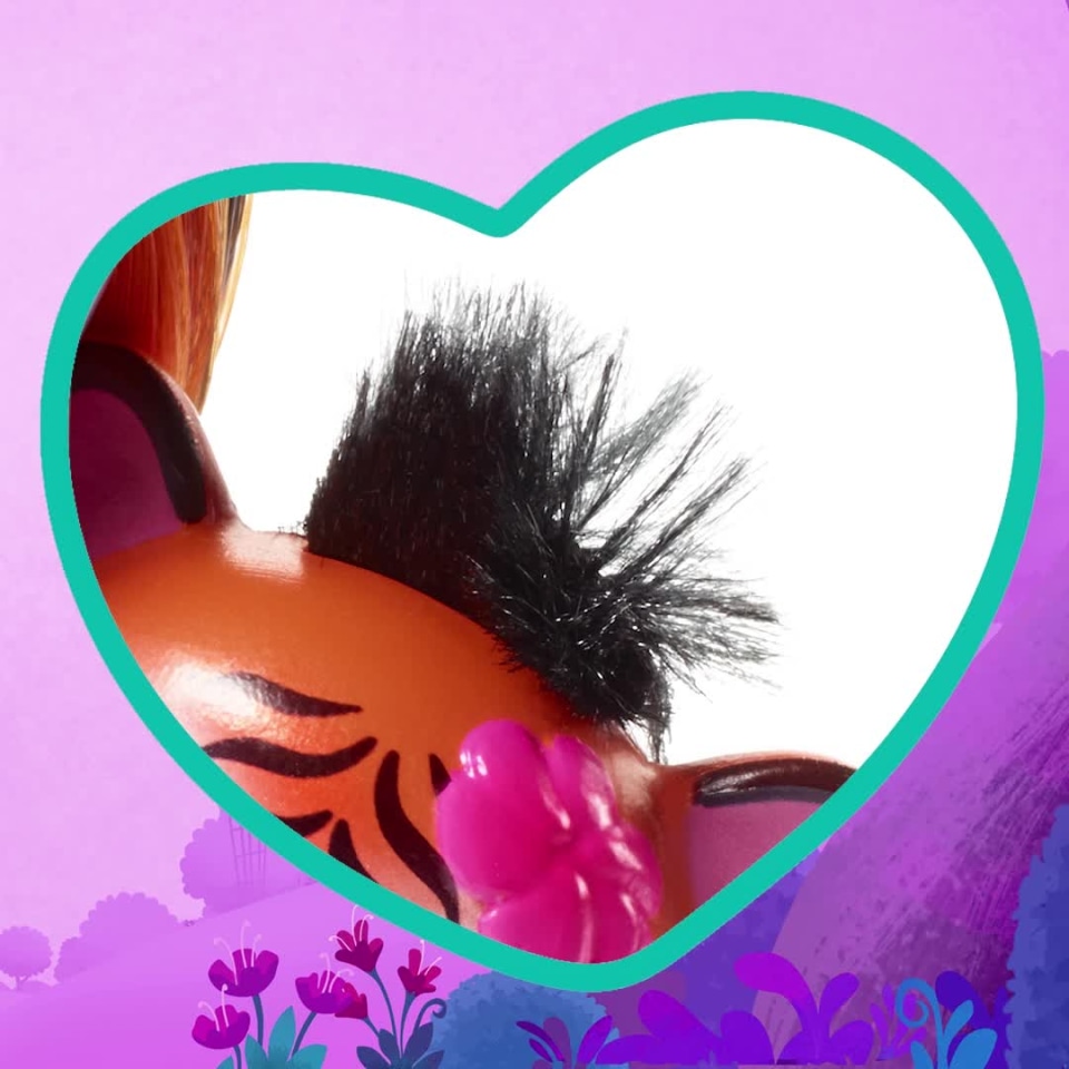 thumbnail video image 2 of Enchantimals Tanzie Tiger Doll & Tuft Figure, 2 of 8