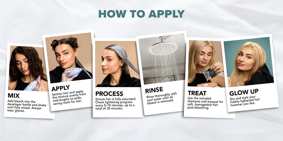 Four side-by-side portraits of women showcasing different blonde highlighting styles. Each has a descriptive label below: “Face Framing” – Lightened front strands for dimension. “Sun Kissed Blonde” – Warm, golden highlights. “Money Pieces” – Bold contrast highlights around the face. “Lived-In Blonde” – Soft, blended highlights for a natural look.