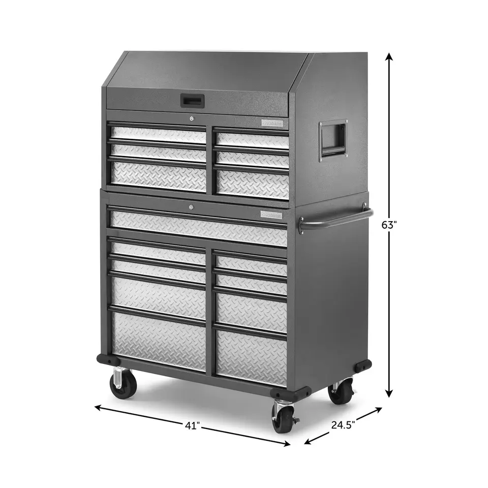 Gladiator Silver Tread Premier 41 inch 15-drawer Mobile Tool Chest