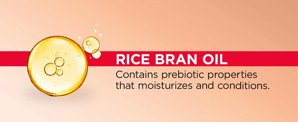 Rice Bran Oil. Contains prebiotic properties that moisturizes and conditions.
