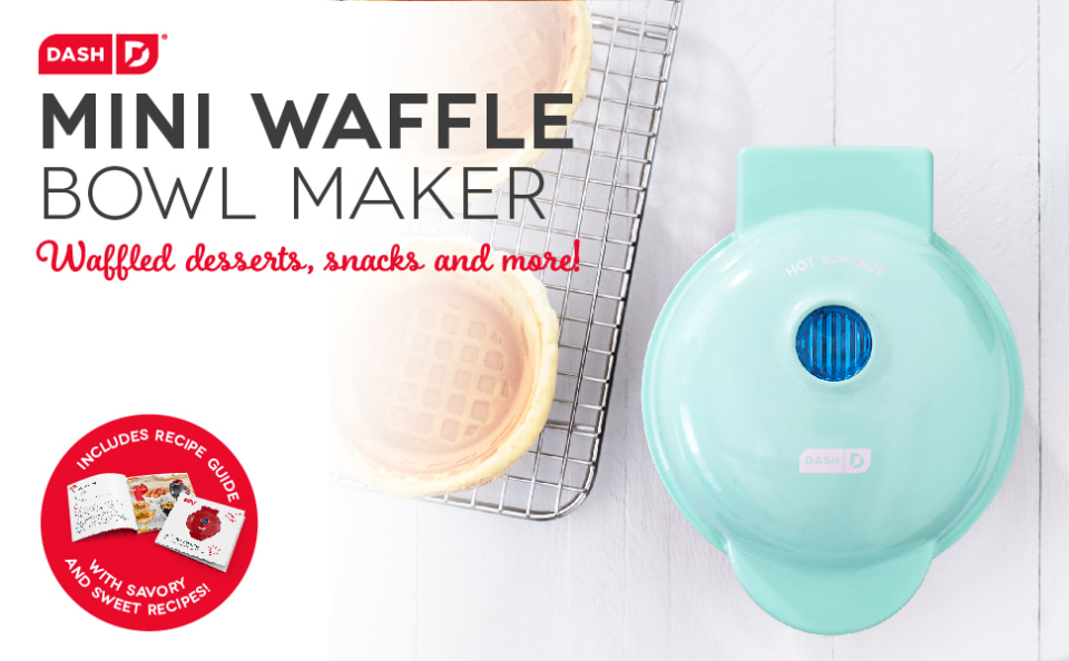 Dash Mini Waffle Bowl Maker - Aqua in 2023