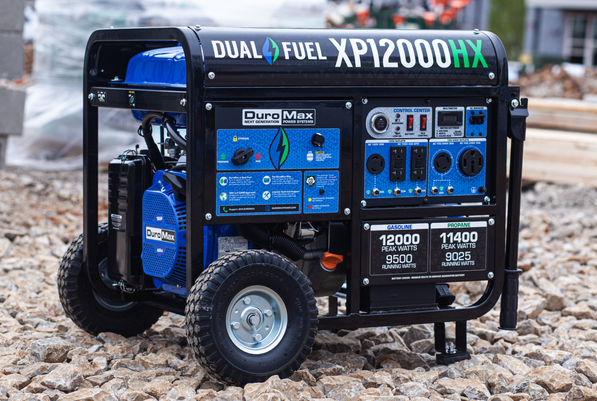 DuroMax 9,500 (G) 9,025 (LP) Running Watt Dual Fuel Portable