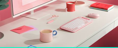 Logitech POP Icon Wireless Keyboard and Optical Mouse Combo, Lilac