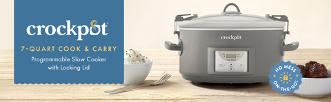 Crockpot 7-Quart Cook and Carry Programmable Slow Cooker, Grey - AliExpress