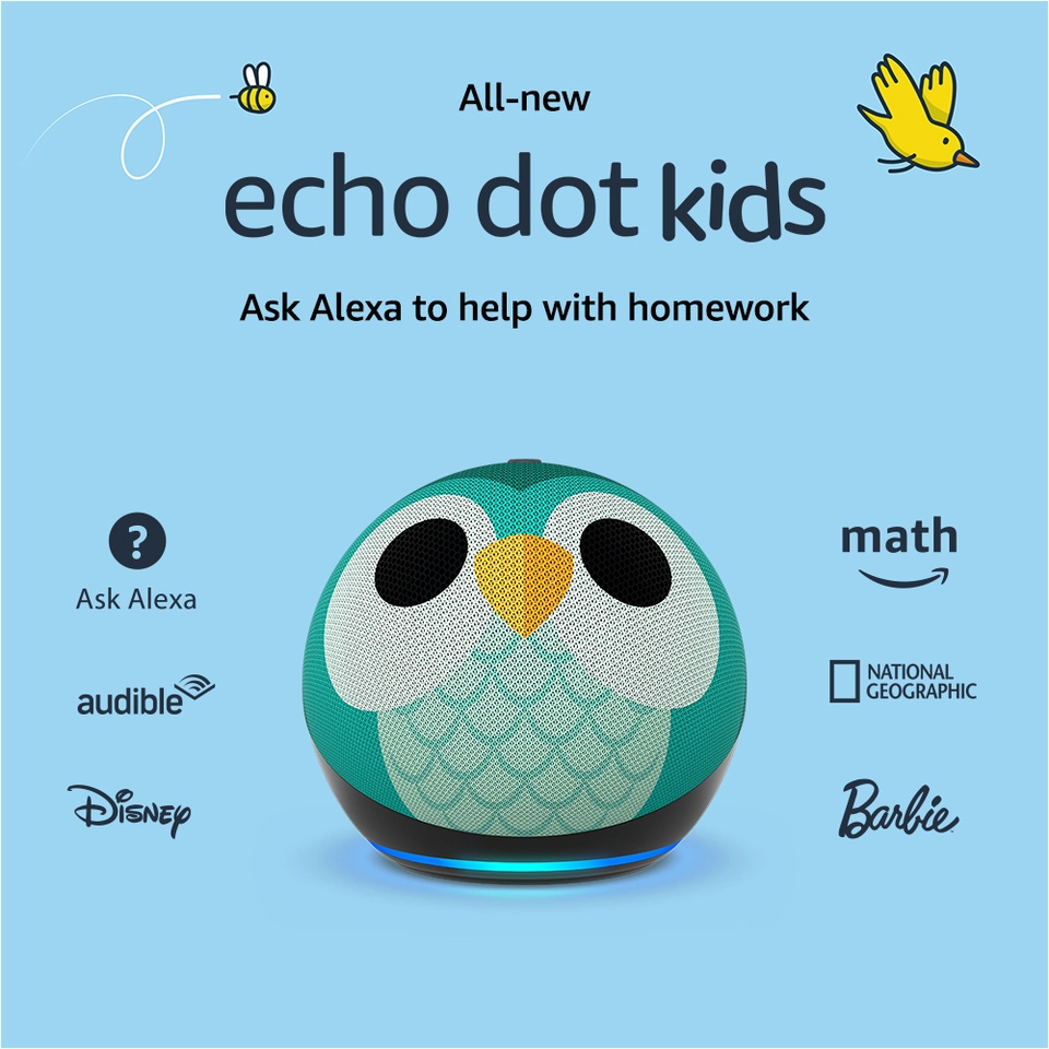 Echo Dot Kids with Alexa (newest model), Designed for kids, w
