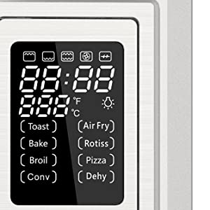  Galanz GT12SSDAN18 Digital Fry & Rotisserie Combo 8-in-1 Air  Fryer Toaster, Convection Oven with Pizza & Dehydrate, 4 Accessories  Included, 1800W, 26 Quart Large, Stainless Steel, 30L, 2 knobs: Home &  Kitchen