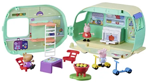 Peppa Pig Toys Peppa s Caravan Playset with 3 Figures Preschool Toys for Ages 3