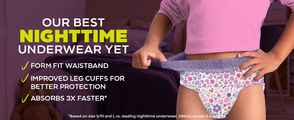 Pampers Ninjamas Nighttime Underwear for Toddler Girls Size