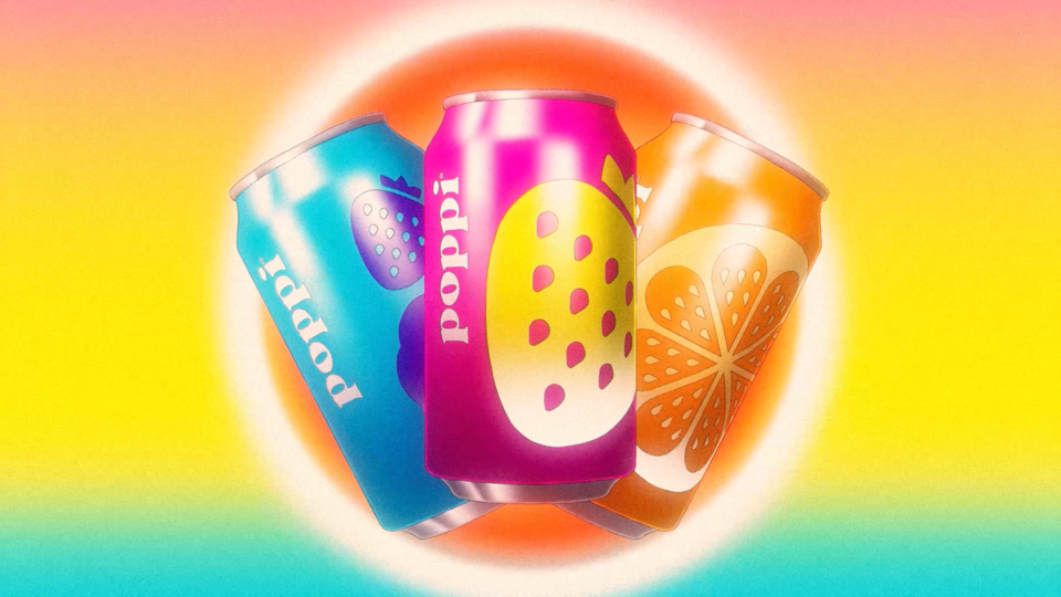 thumbnail video image 2 of poppi Orange Prebiotic Soda, 12 fl oz, 1 Pack Can, 2 of 7