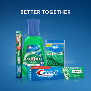 Crest + Scope Complete Whitening Toothpaste, Minty Fresh, .85 oz 