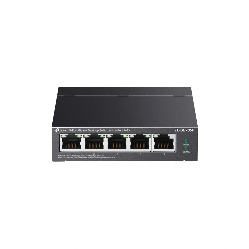 TP-Link 5-Port Gigabit PoE+ Desktop Switch| 4 PoE+ Ports @65W