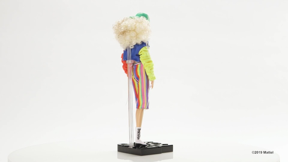 thumbnail video image 2 of Barbie BMR1959 - Color Block Sweatshirt with Logo Tape & Striped Shorts, 2 of 7