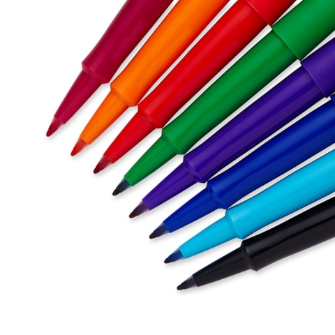✓ Paper Mate Flair Felt Tip Pen Point Guard Medium Point 6 Colors Set