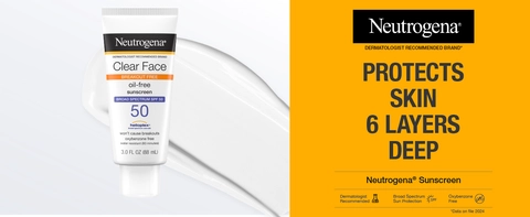 Neutrogena Protects skin 6 layers deep, neutrogena sunscreen for face, face sunscreen