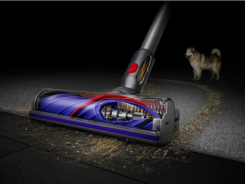 Dyson V9 Motorbar Vacuum in Sprayed Dark Nickel and Gloss Nickel