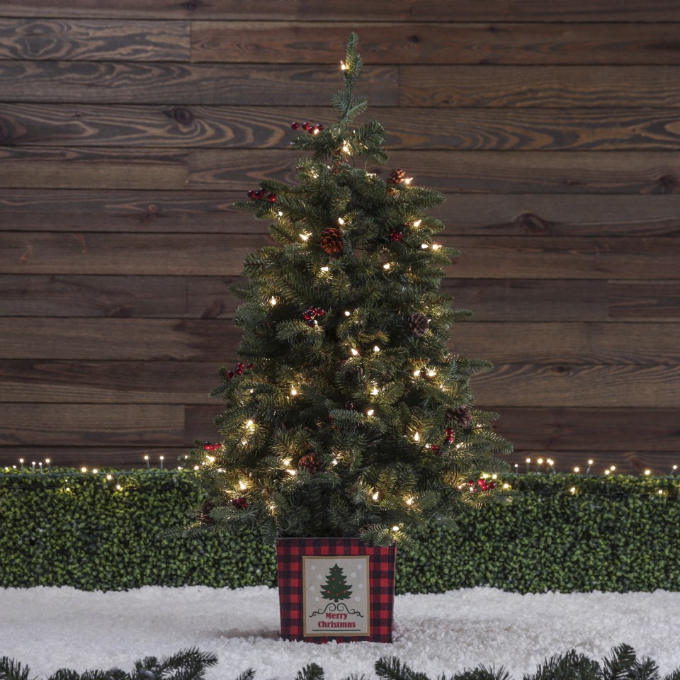 Holiday Living 4 Ft Mixed Needle Pre Lit Slim Artificial Christmas Tree 100 Constant White Clear Incandescent Lights In The Artificial Christmas Trees Department At Lowes Com