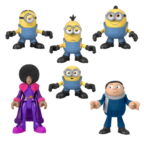 Imaginext Minions The Rise of Gru Figure Set with 6 Movie Characters for  Preschool Kids 