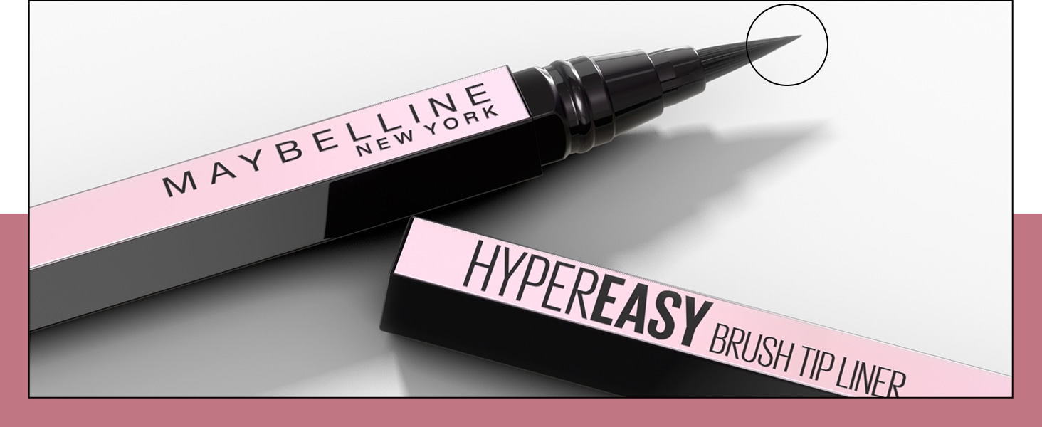 Maybelline EyeStudio Hyper Easy Liquid Eyeliner, Eye Makeup, Pitch Brown