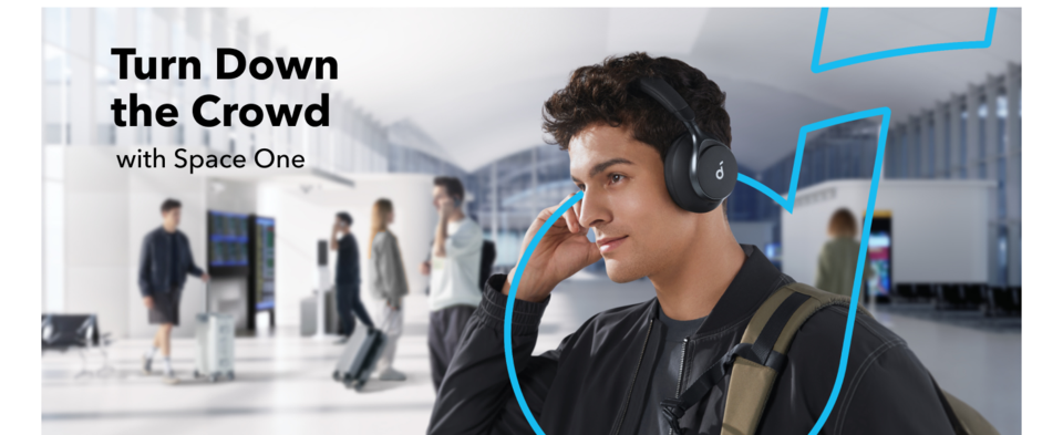thumbnail video image 2 of Soundcore by Anker, Space One, Active Noise Cancelling Headphones, 2X Stronger Voice Reduction, 40H ANC Playtime, App Control, LDAC Hi-Res Wireless Audio, Comfortable Fit, Clear Calls, Bluetooth 5.3, 2 of 7