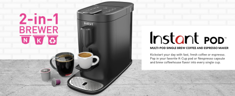 Instant Pot Solo Single Serve Coffee Maker,From the Makers of Instant  Pot,K-Cup Pod Compatible Coffee Brewer,Includes Reusable Coffee Pod&Bold