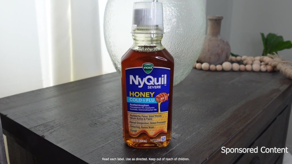 Vicks NyQuil Severe Honey Nighttime Cold and Flu Medicine, Overthe
